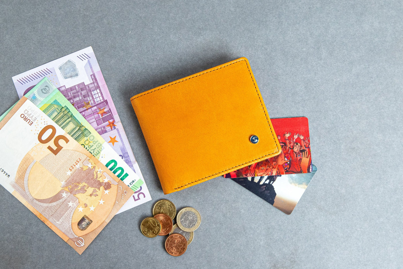 The Zanebono With Flap I wallet in tan, composed.