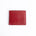 The Alonzo bifold wallet in red milled Vachetta leather, closed.
