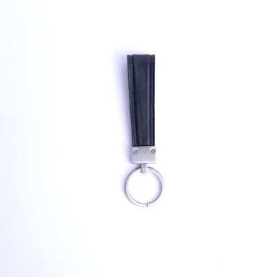 The back of the Armando key holder in black Italian Vachetta leather.