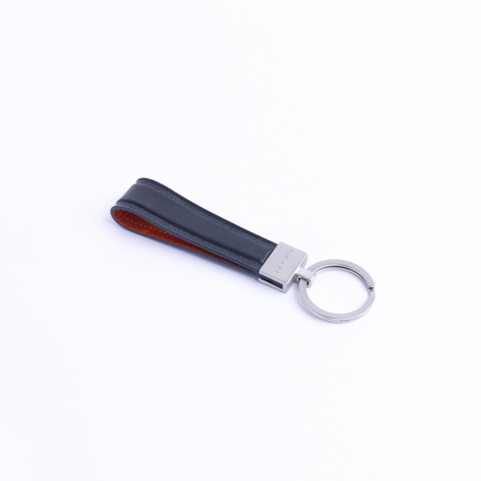 The Armando key holder in black Italian vegetable tanned Vachetta leather, by James Aston