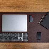 The desk mat in Australian Nut Spanish full grain vegetable tanned milled leather, large, by James Aston