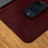 The desk mat in Australian Nut, edge and surface detail, medium