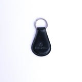 The Somerset key holder in bottle green English Bridle leather, with its brushed nickel metalware.
