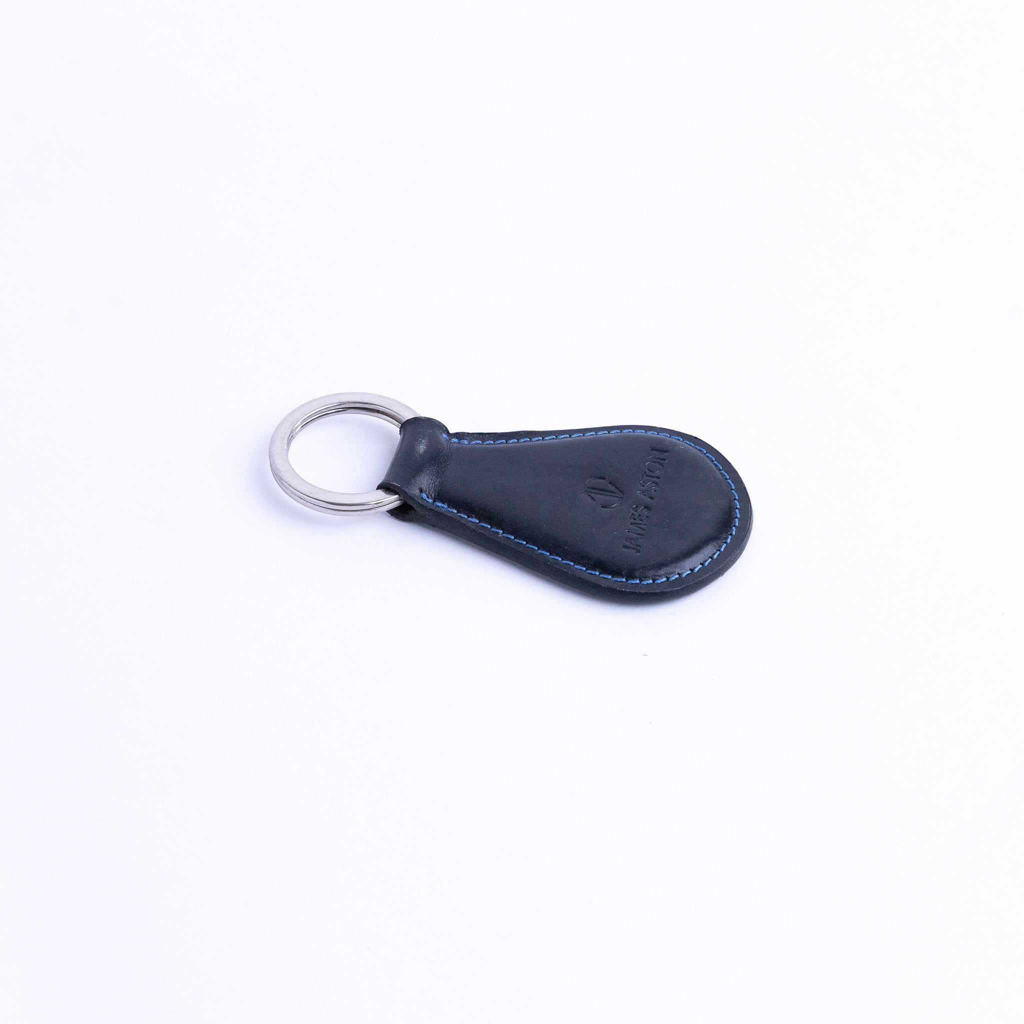 The Somerset key holder in navy blue vegetable tanned English Bridle leather, by James Aston
