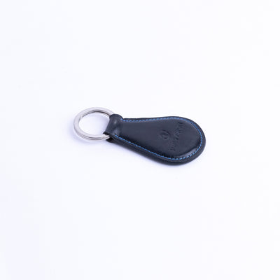 The Somerset key holder in navy blue vegetable tanned English Bridle leather, by James Aston