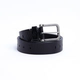 The Alarico belt in black Spanish full grain vegetable tanned milled leather, by James Aston