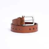 The Alarico belt in tan Spanish full grain vegetable tanned milled leather, by James Aston