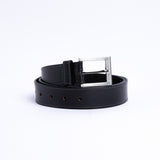 The Eduardo belt in Black, Spanish full grain vegetable tanned milled leather, by James Aston