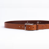 The Eduardo in Tan, full length, a single 35 mm layer of Spanish full grain milled leather