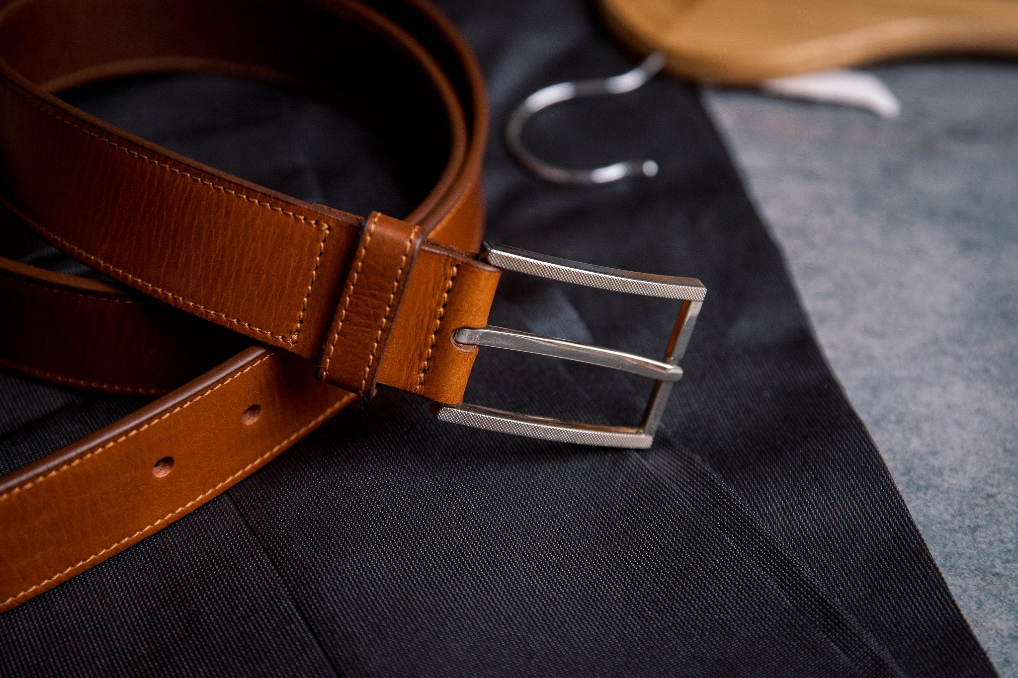 The Eduardo in Tan, imported buckle with nickel polish