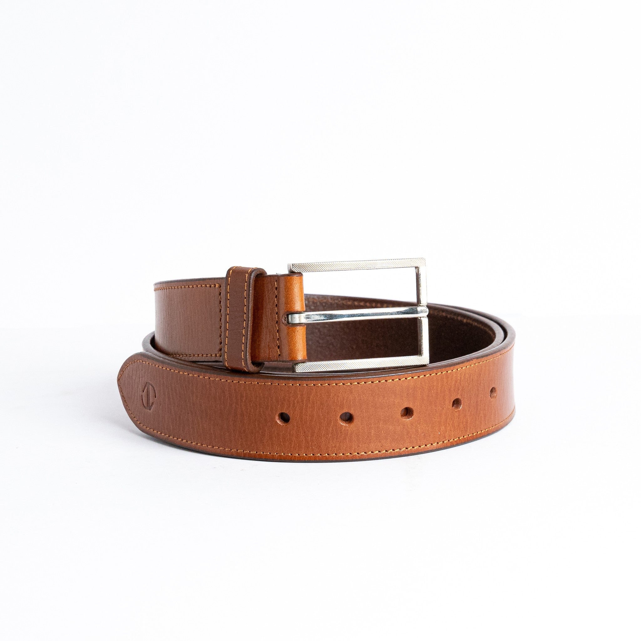 The Eduardo belt in Tan, Spanish full grain vegetable tanned milled leather, by James Aston