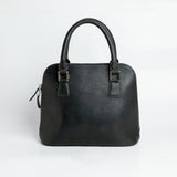 The back of The Executive Handbag in black leather.
