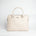 The Executive Laptop Bag in off-white Spanish milled leather, front view.