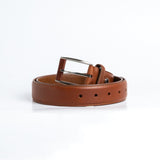 The Federico belt in cognac Italian Full Grain vegetable tanned Vachetta leather, by James Aston