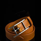 The Leone belt in Tan, leather character