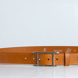 The Leone belt in Tan, full length