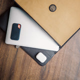 The Motivator carried in khaki beige, canvas and Spanish leather.