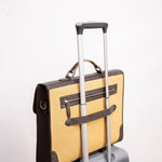 The Motivator khaki beige canvas briefcase, composed for the working day.