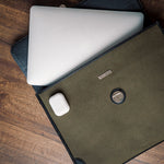 The Motivator carried in khaki green, canvas and Spanish leather.