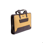 The Risk-Taker khaki beige canvas briefcase, full form.