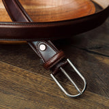 The Santo belt buckle in Australian Nut, hardware detail