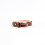 The Santo belt in Cognac, leather character