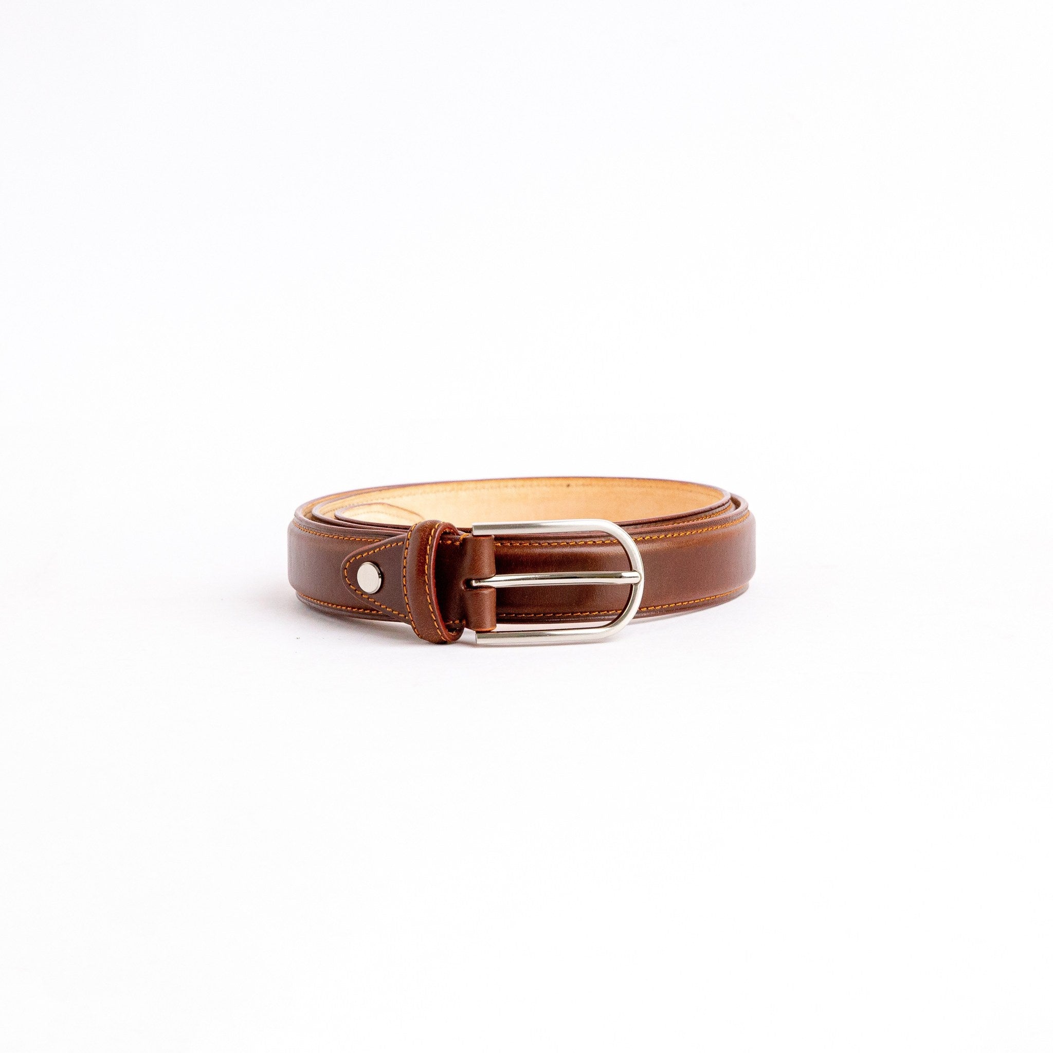 The Santo belt in Cognac, leather character