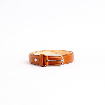 The Santo belt buckle in Tan, hardware detail
