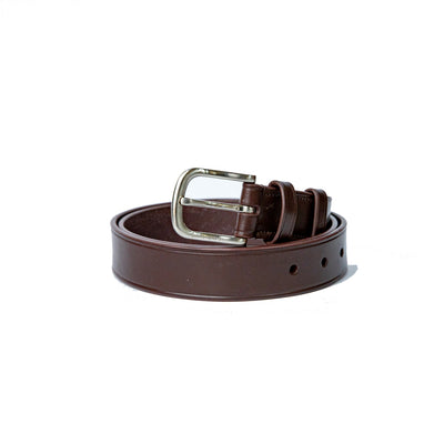 The Walsall in Australian Nut, English Bridle leather belt, composed still life
