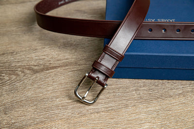 The Walsall in Australian Nut, imported solid brass buckle with high shine nickel polish