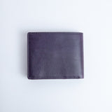 The back of the Zanebono With Flap II wallet in indigo smooth Vachetta leather.