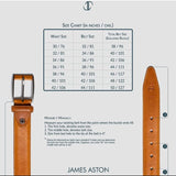 32 mm Santo Classic and Luxurious Italian Vegetable Tanned Full Grain Vacchetta Real Leather Dress Belt