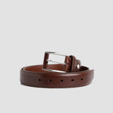 The Federico: A classic Vegetable Tanned Italian Full Grain Leather Dress Belt adorned with a Unique leather-covered Prong Platform Buckle