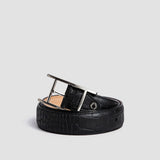 35 mm Vincenzo crocodile print vegetable tanned real leather dress belt of Italian origin