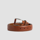 The Federico: A classic Vegetable Tanned Italian Full Grain Leather Dress Belt adorned with a Unique leather-covered Prong Platform Buckle