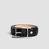 35 mm Vincenzo crocodile print vegetable tanned real leather dress belt of Italian origin