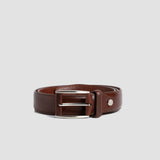 The Federico: A classic Vegetable Tanned Italian Full Grain Leather Dress Belt adorned with a Unique leather-covered Prong Platform Buckle