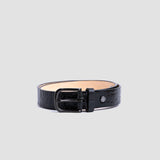 32 MM Vincenzo crocodile print vegetable tanned real leather belt of Italian origin