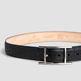 35 mm Vincenzo crocodile print vegetable tanned real leather dress belt of Italian origin