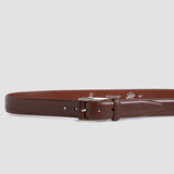 The Federico: A classic Vegetable Tanned Italian Full Grain Leather Dress Belt adorned with a Unique leather-covered Prong Platform Buckle
