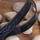 32 MM Vincenzo crocodile print vegetable tanned real leather belt of Italian origin