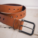 Alarico Elite Full-Grain Veg-Tan Leather Belt