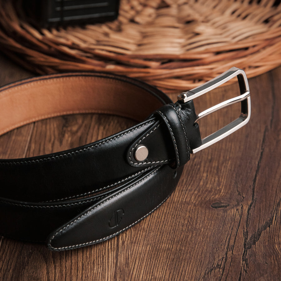 Amadeo Timeless Classic Spanish Leather Dress Belt